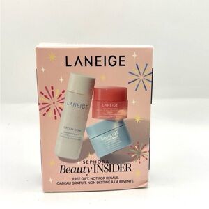 Laneige Sephora Beauty Insider 3 Piece Set Water Bank Moisturizer Lip Mask NIB